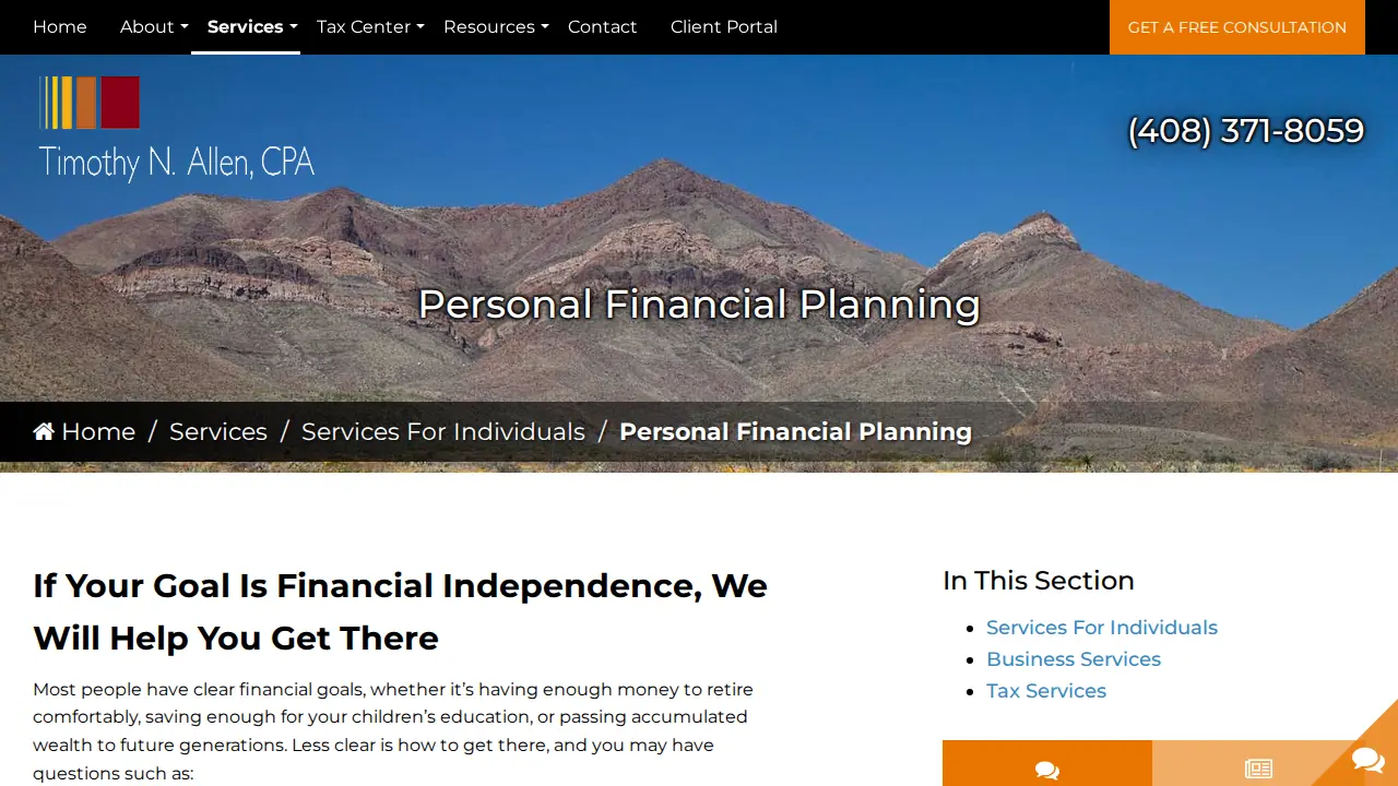 Timothy Allen, CPA page
