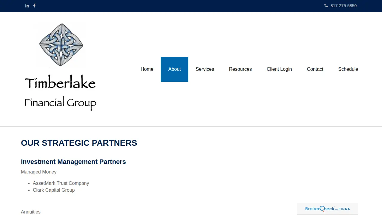 Timberlake Financial Group page