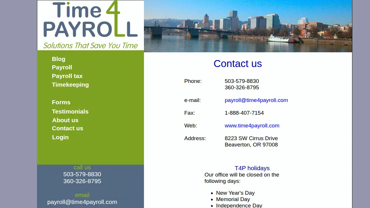 Time 4 Payroll page