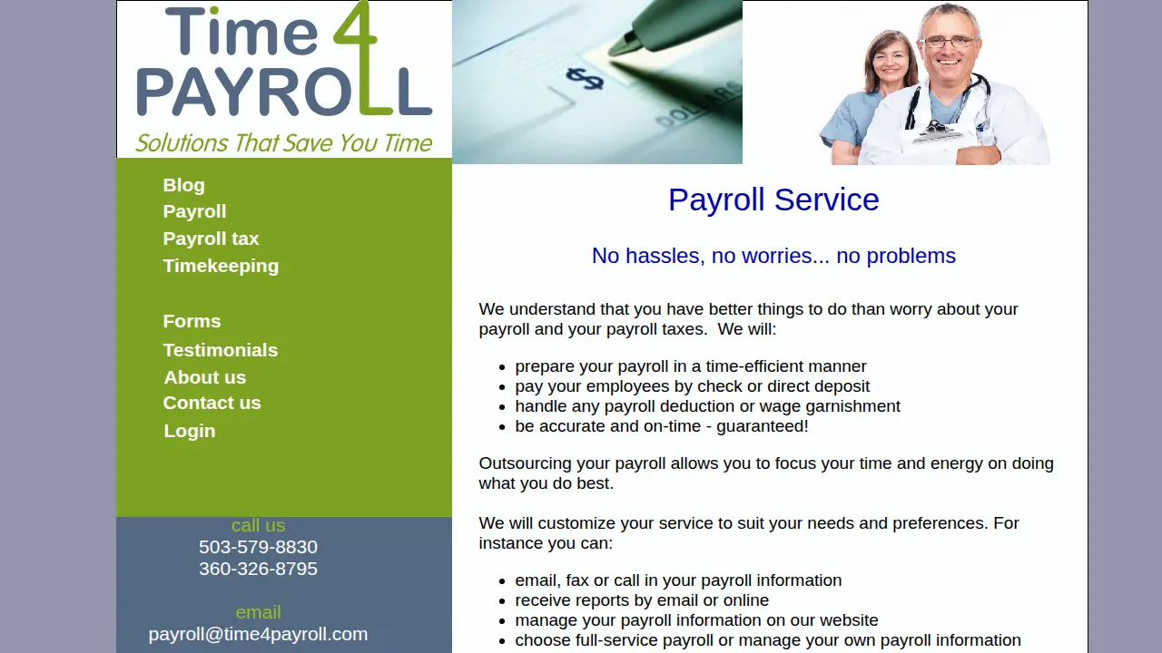 Time 4 Payroll page