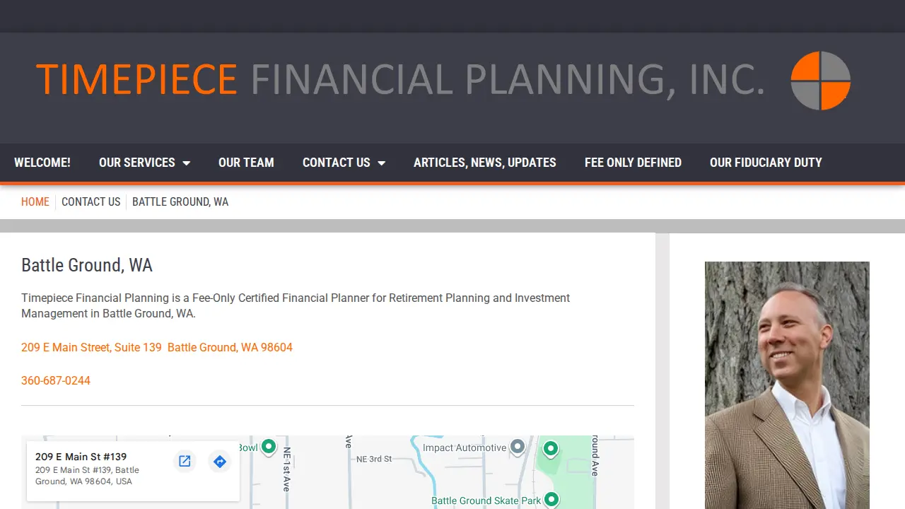 Timepiece Financial Planning page