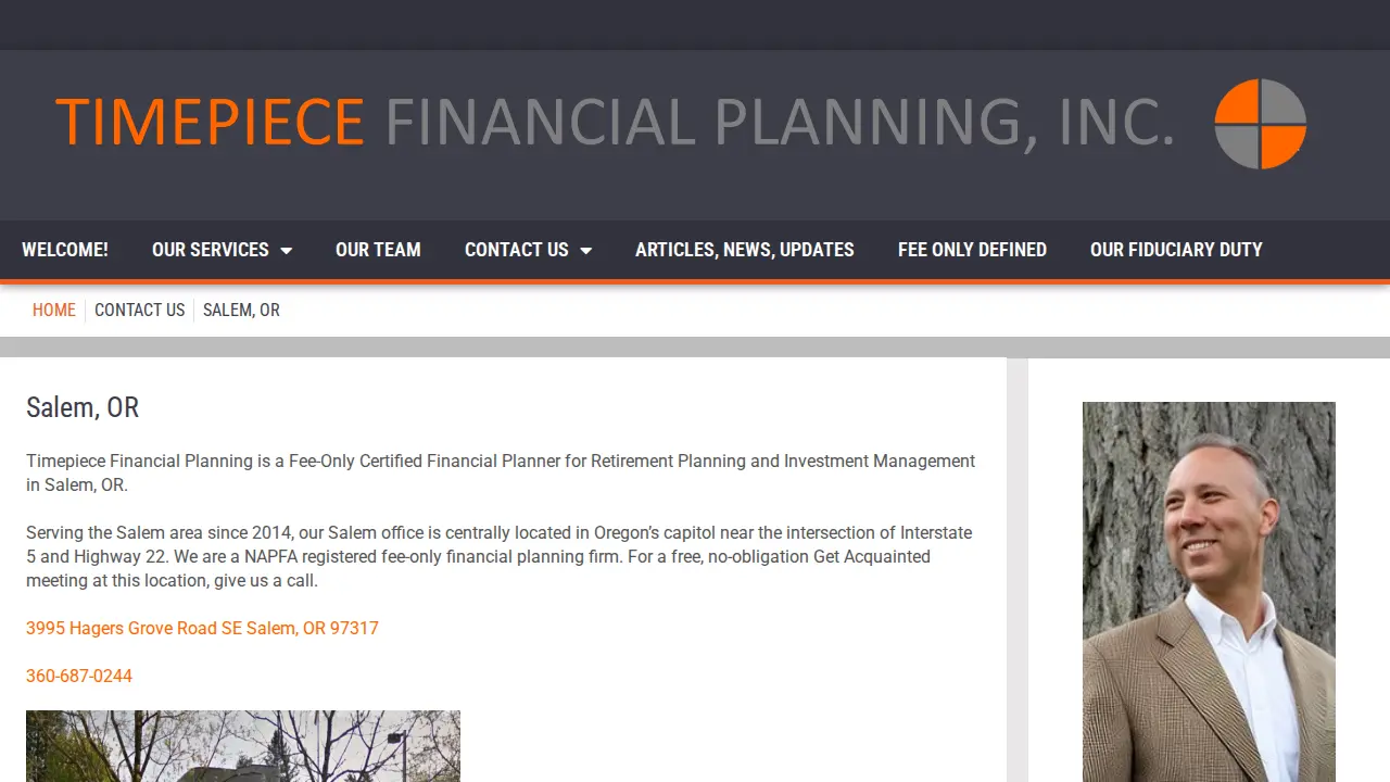 Timepiece Financial Planning page