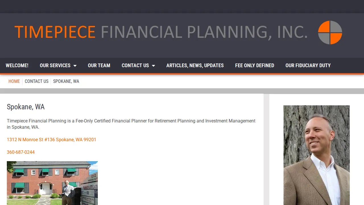 Timepiece Financial Planning page