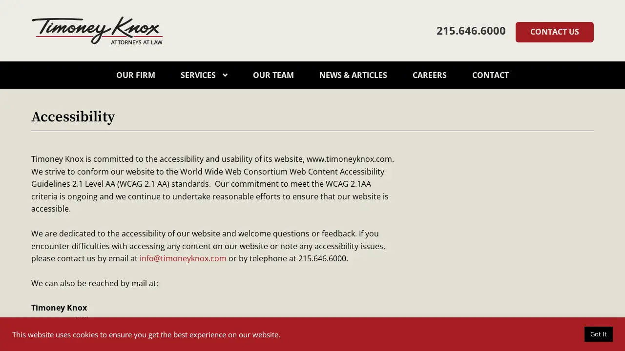 Timoney Knox, LLP page