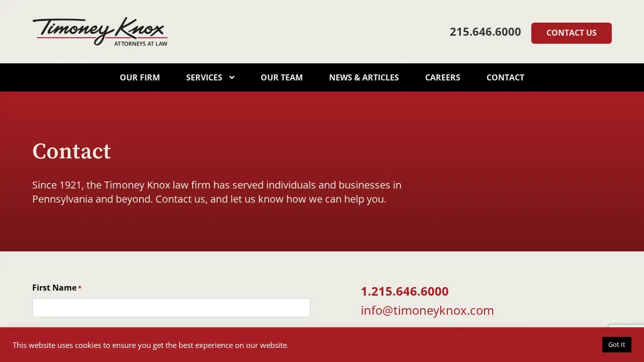 Timoney Knox, LLP page