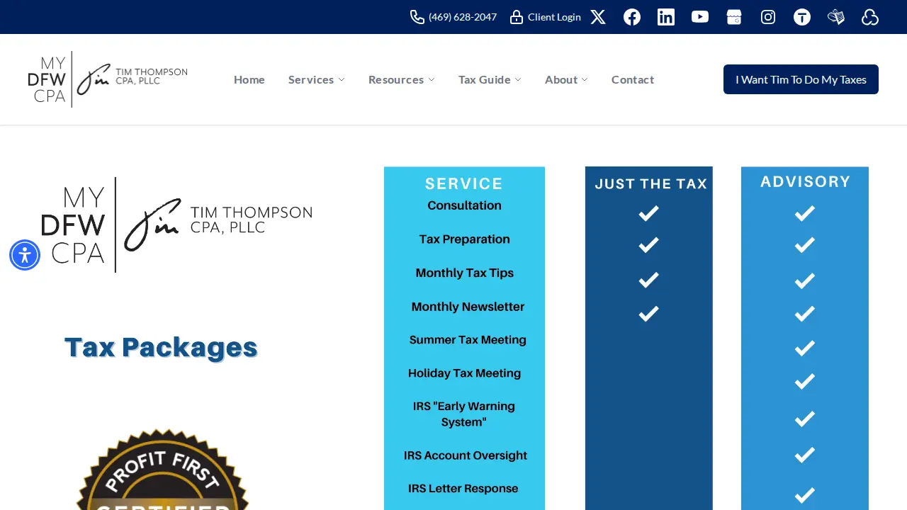 Tim Thompson CPA PLLC page