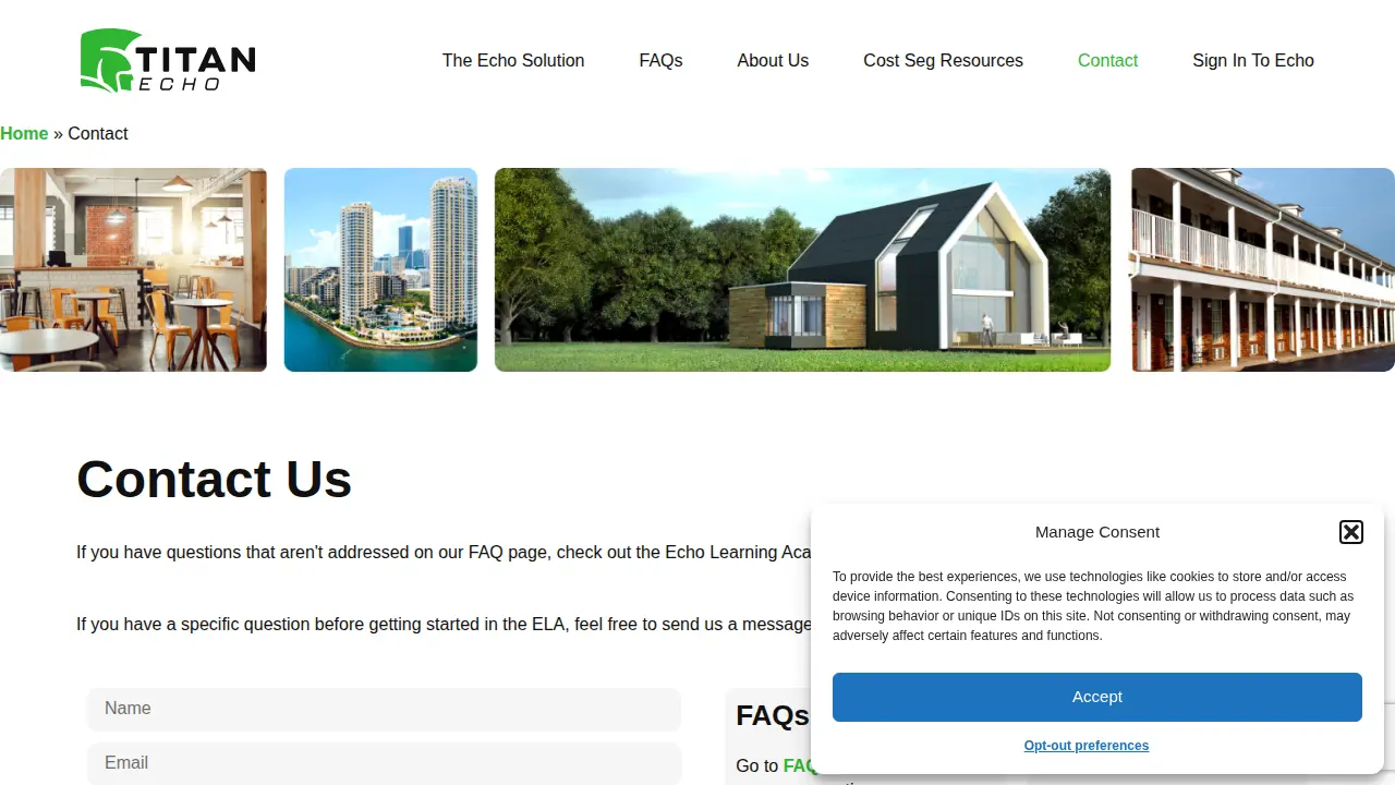 Titan Echo - Cost Segregation Software page