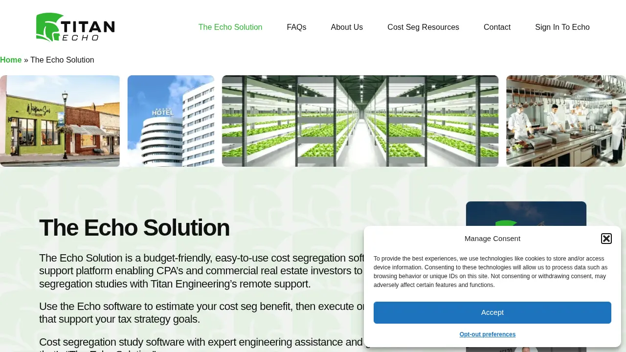 Titan Echo - Cost Segregation Software page