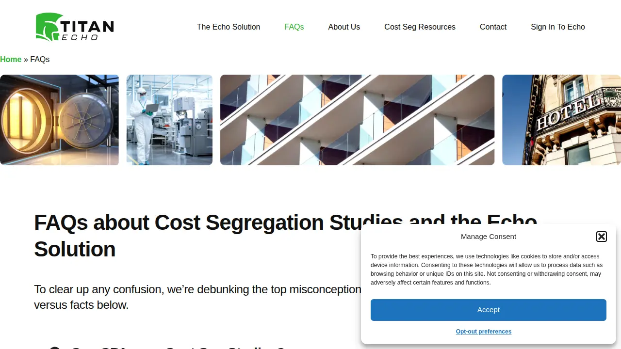 Titan Echo - Cost Segregation Software page