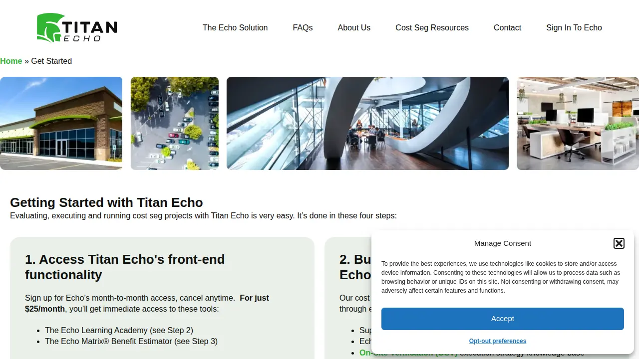 Titan Echo - Cost Segregation Software page