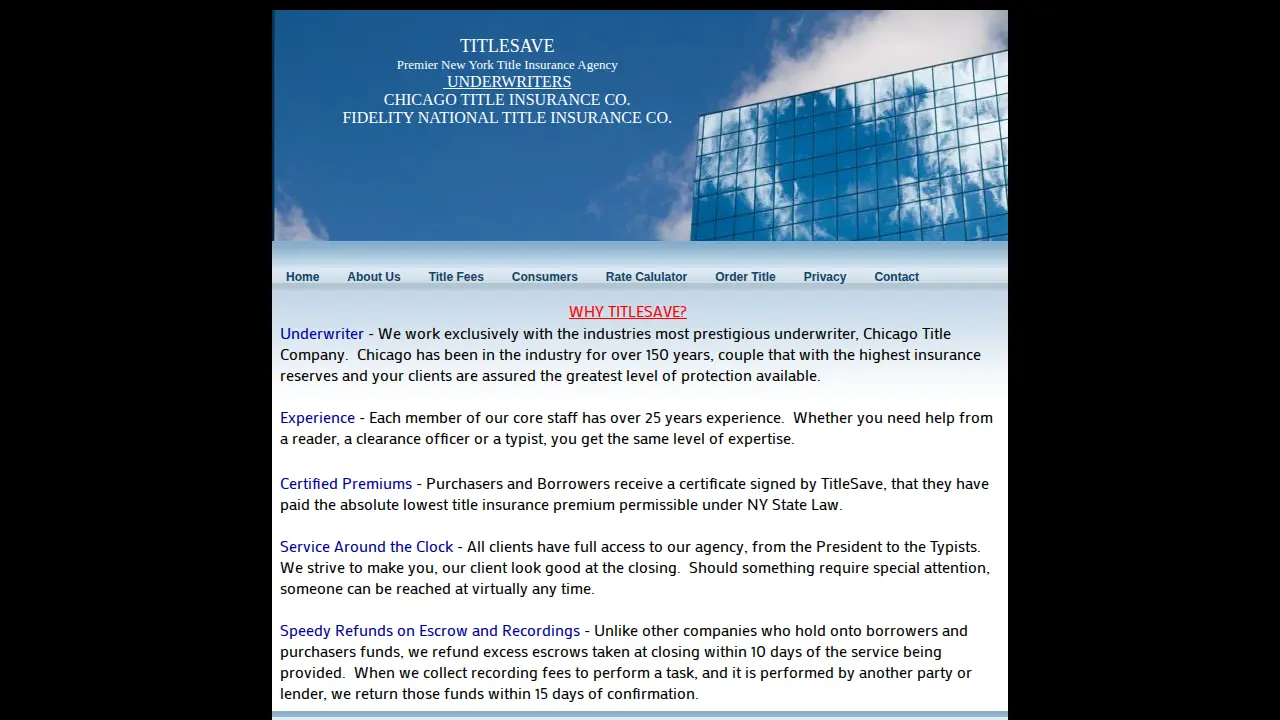 TitleSave Agency Inc page