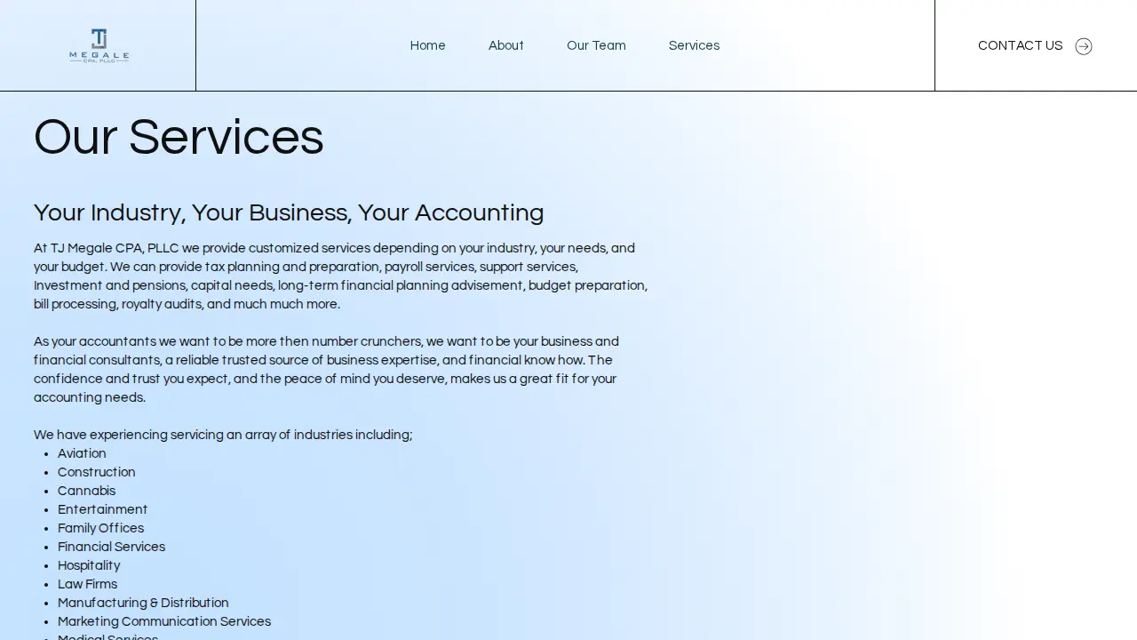 T J Megale & Associates page