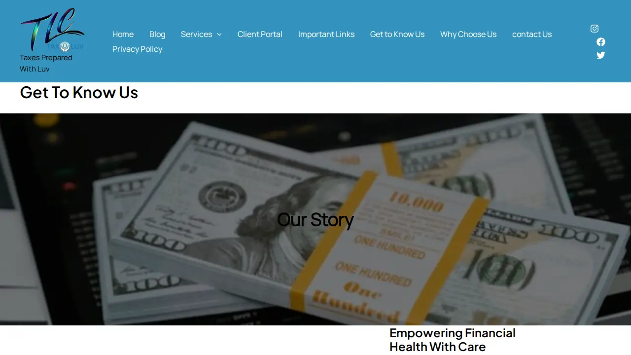 Tender-Lee Care Money Management, LLC (TLC Tax Luv) page