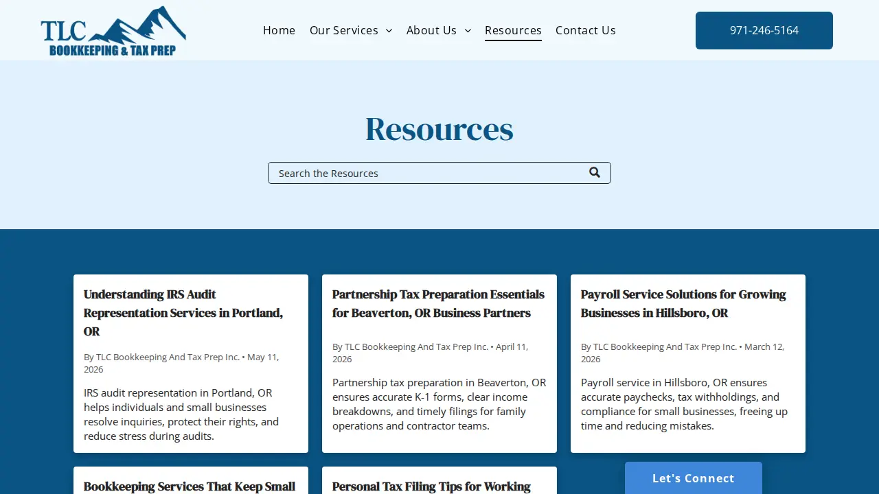 TLC Bookkeeping And Tax Prep Inc. page