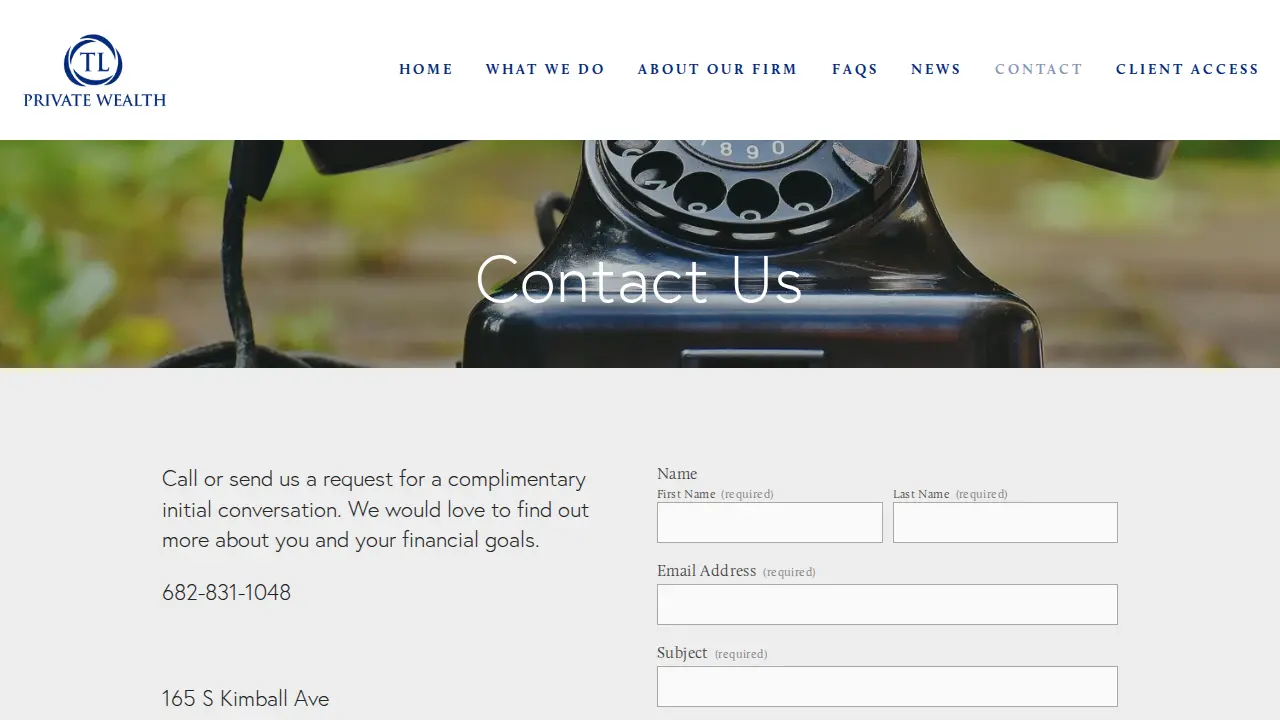 TL Private Wealth page