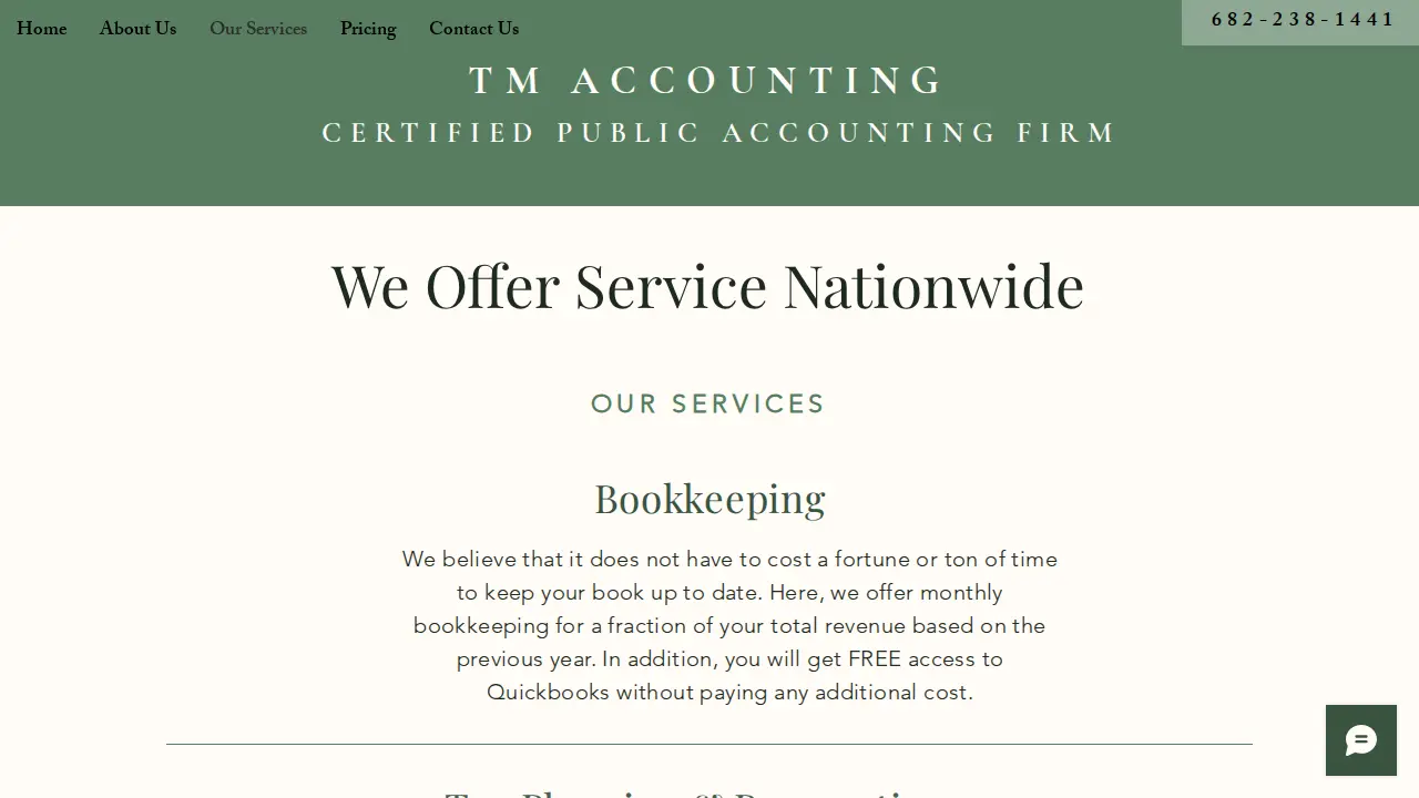TM Accounting page