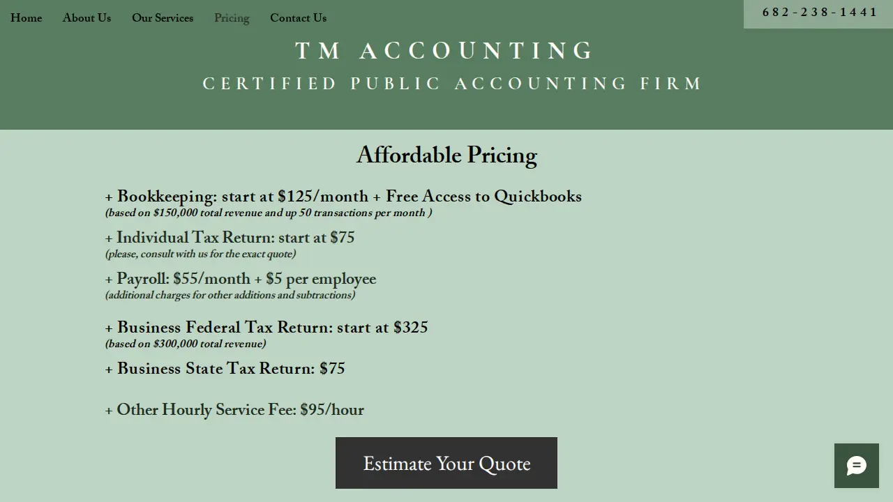 TM Accounting page
