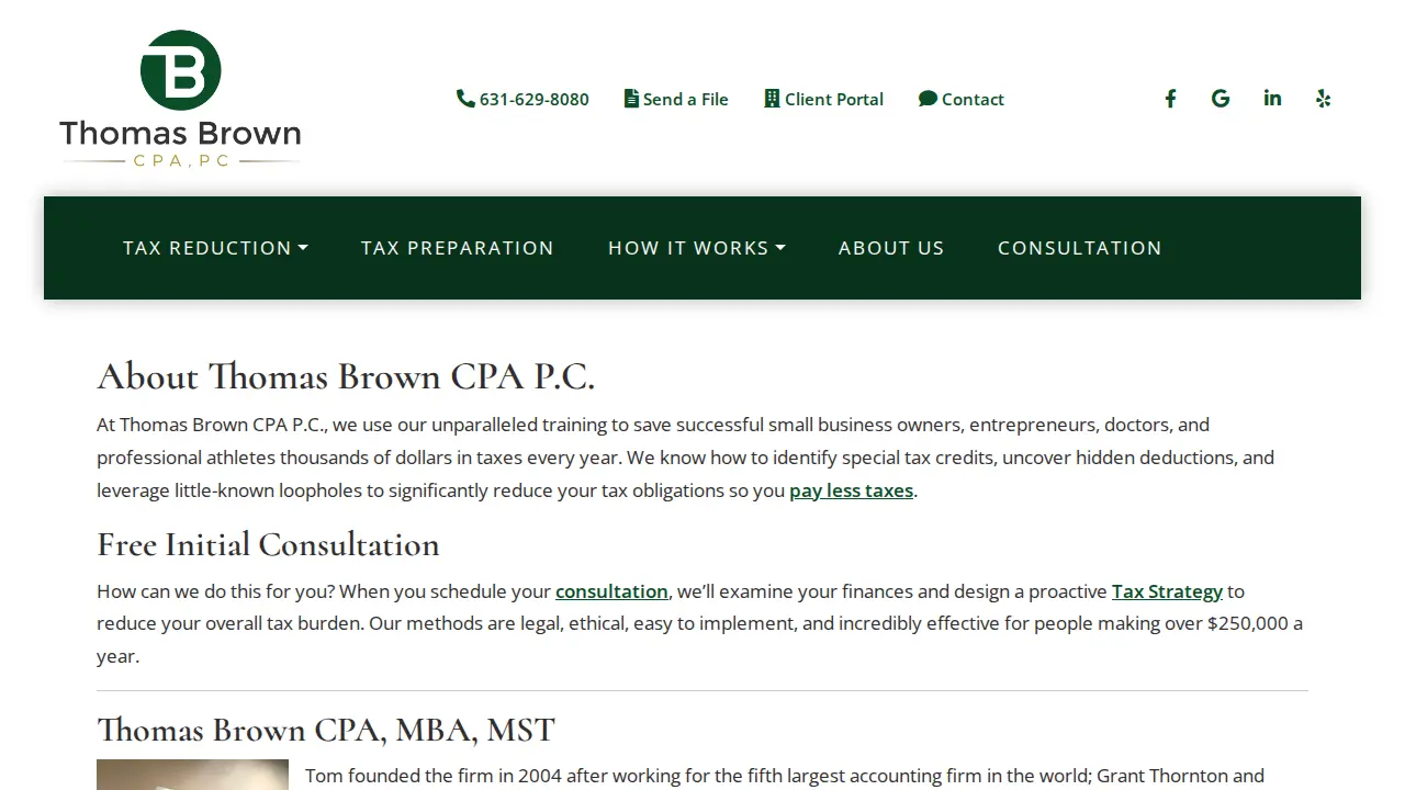 Thomas Brown CPA PC page