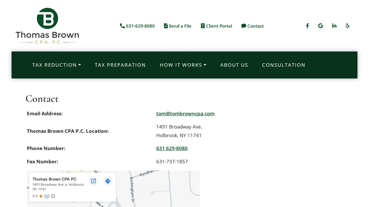 Thomas Brown CPA PC page