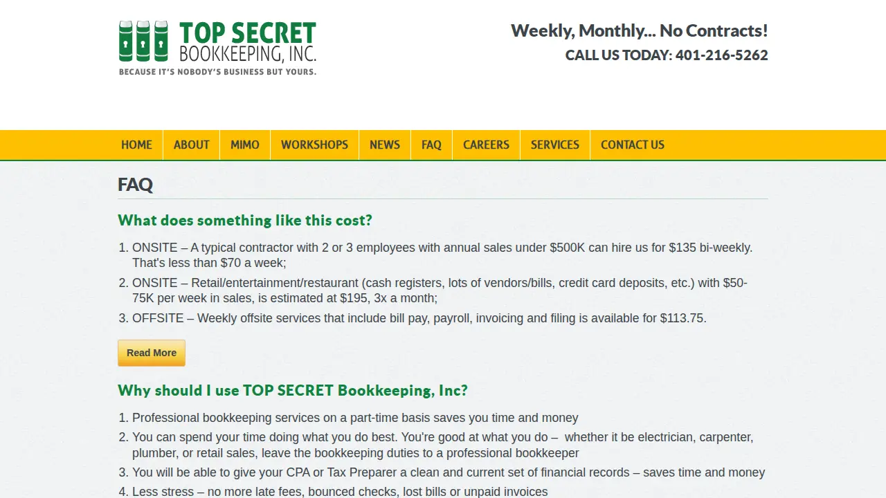 TOP SECRET Bookkeeping page