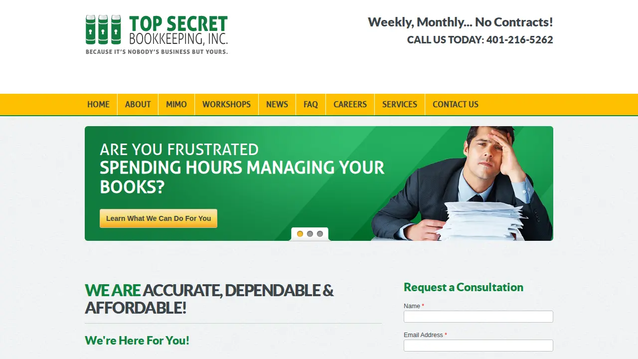 TOP SECRET Bookkeeping page