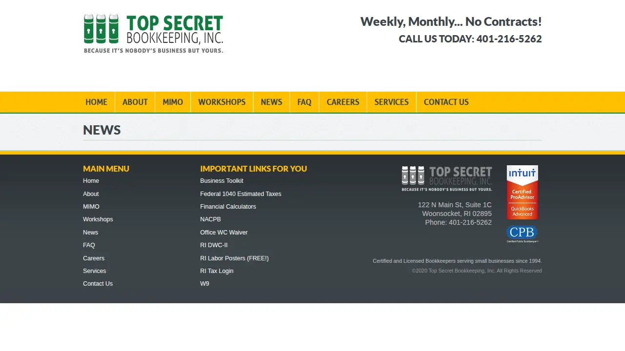 TOP SECRET Bookkeeping page