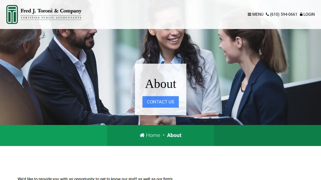Fred J. Toroni & Company Certified Public Accountants page