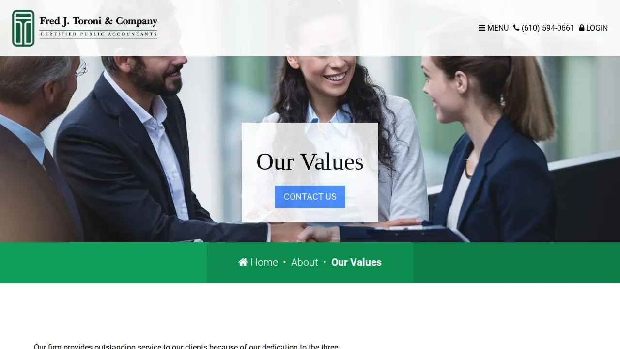 Fred J. Toroni & Company Certified Public Accountants page