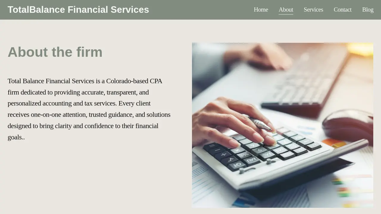 TotalBalance Financial Services page