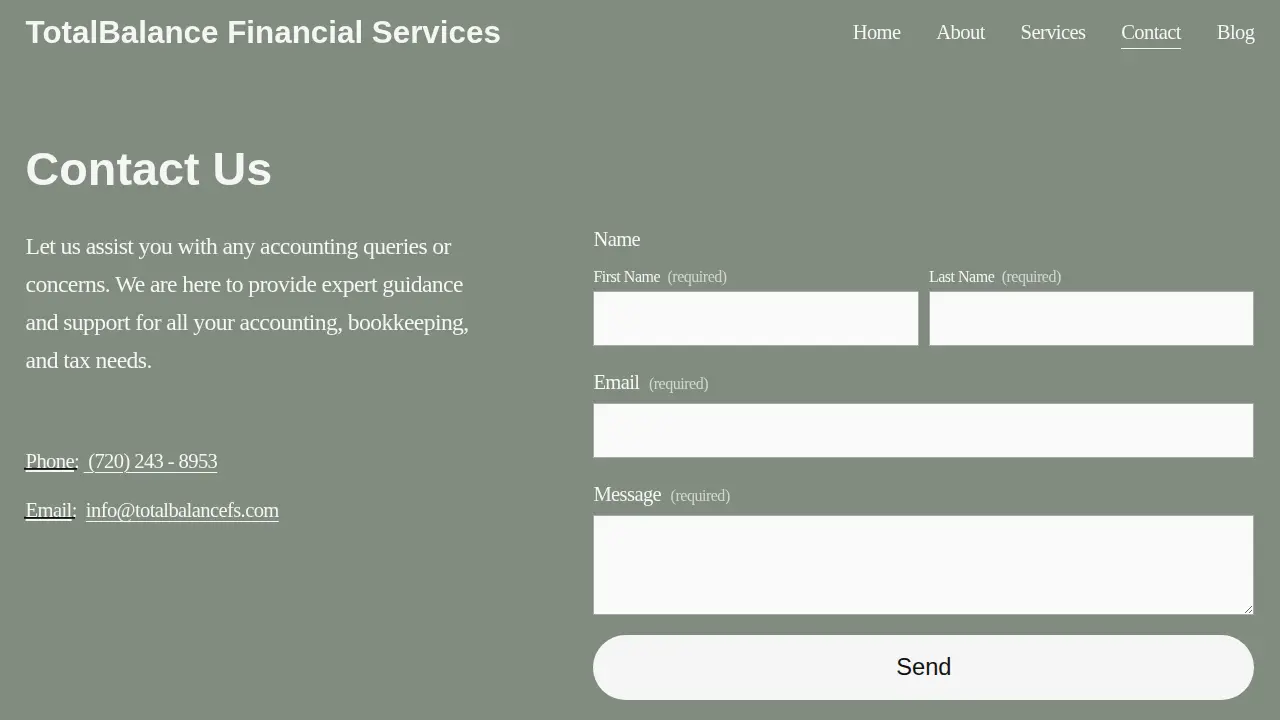 TotalBalance Financial Services page