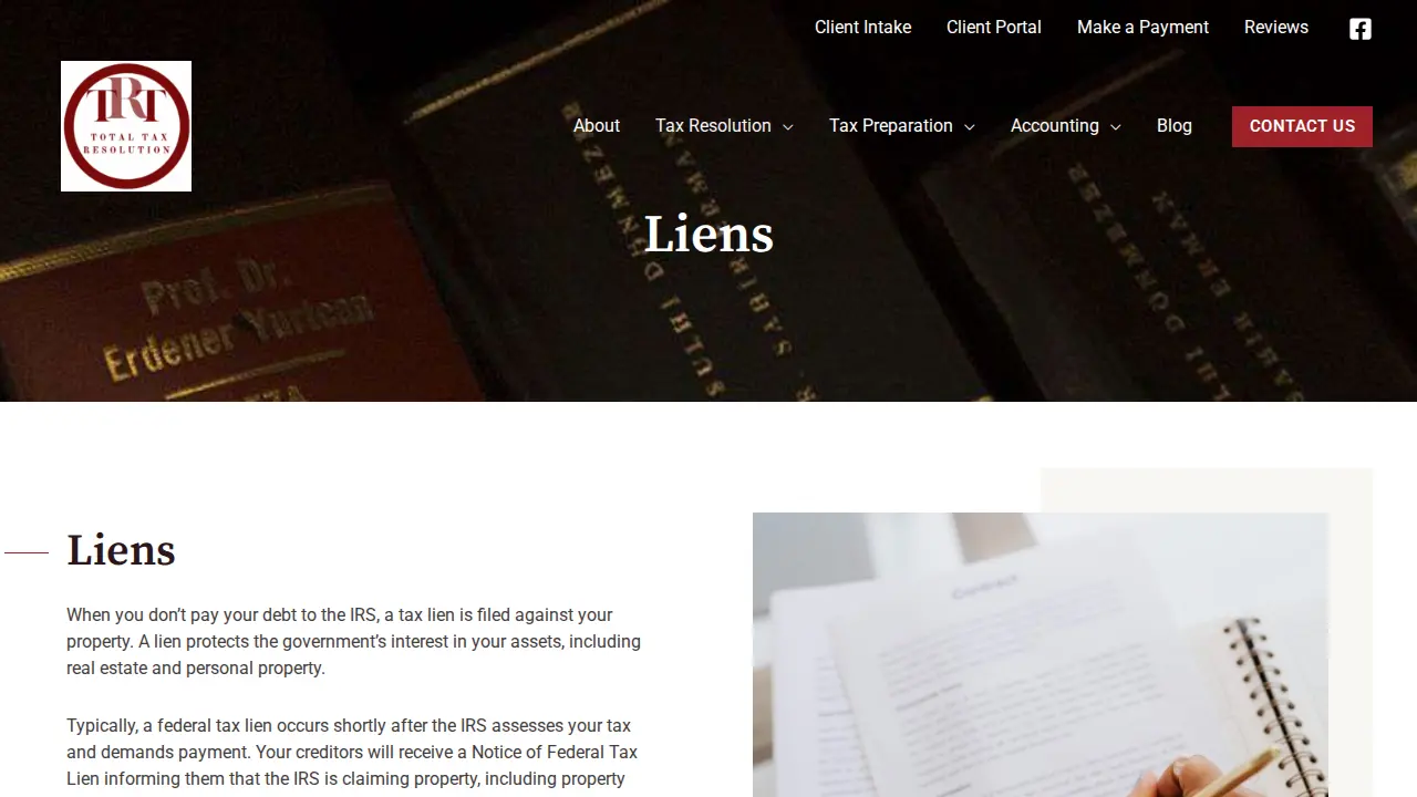 Total Tax Resolution page