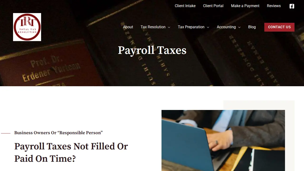 Total Tax Resolution page
