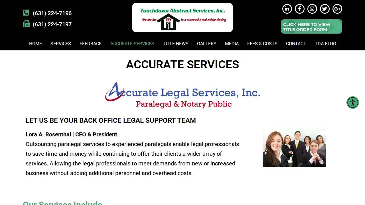 Touchdown Abstract Services Inc page
