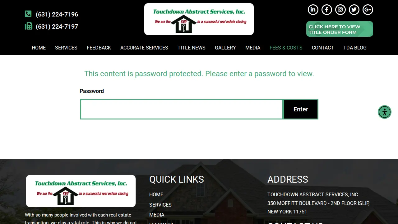 Touchdown Abstract Services Inc page