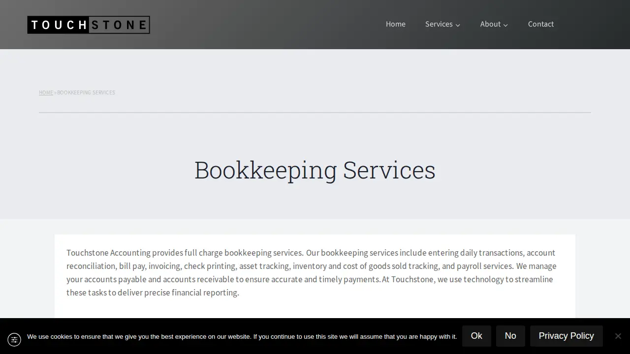 Touchstone Accounting page