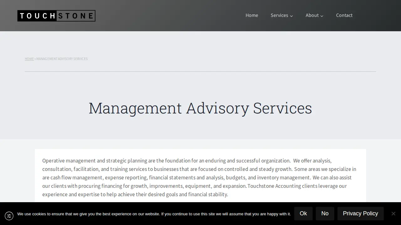 Touchstone Accounting page