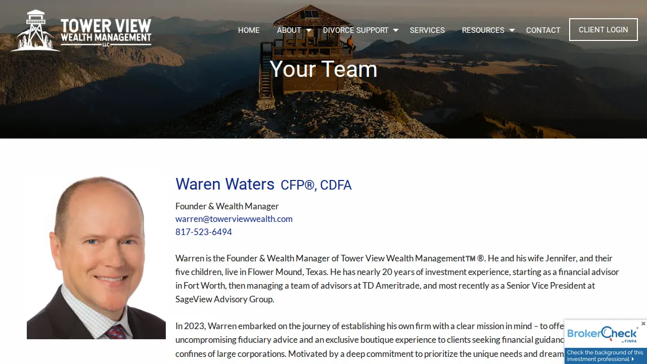 Tower View Wealth Mangement page