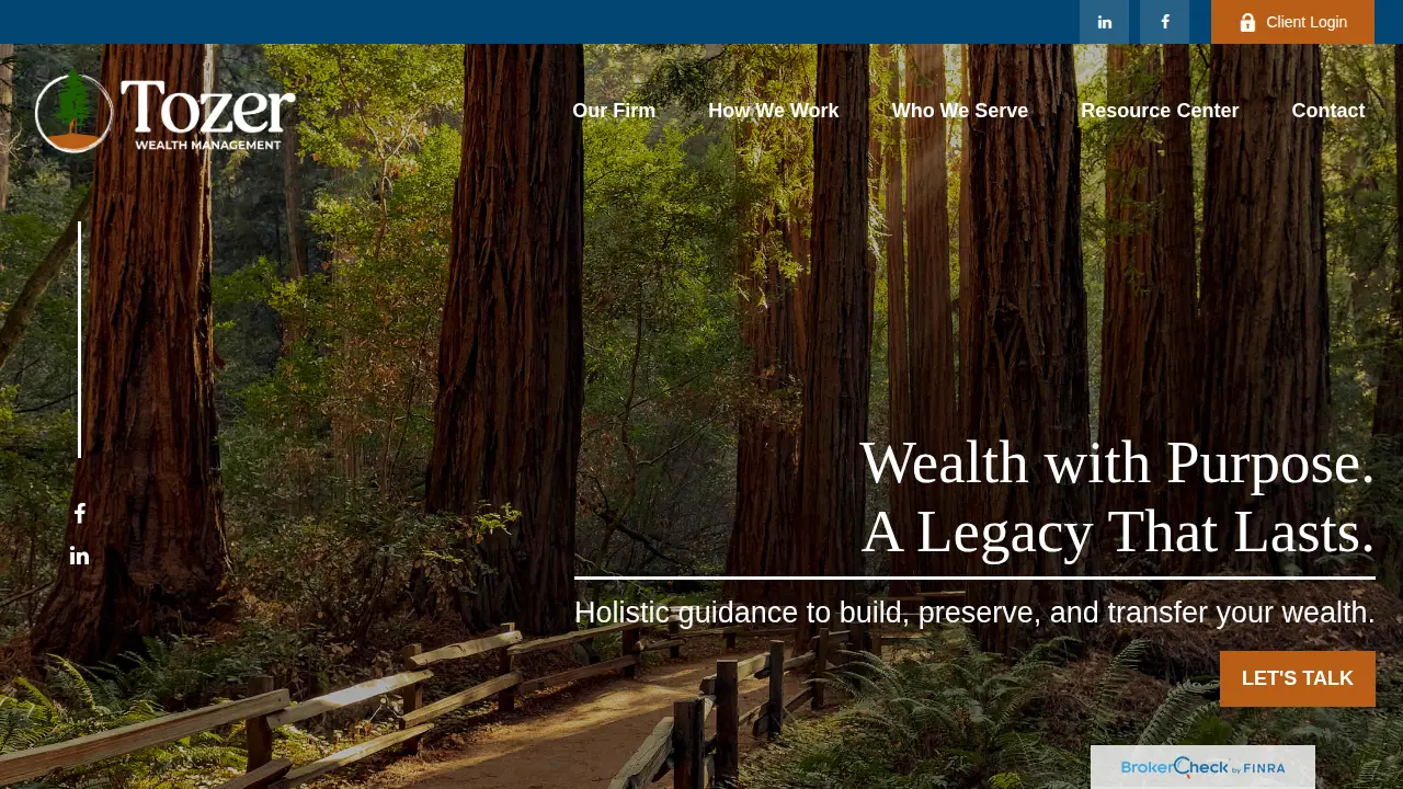 Tozer Wealth Management page