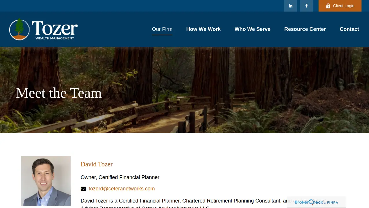 Tozer Wealth Management page