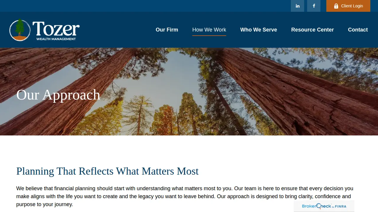 Tozer Wealth Management page