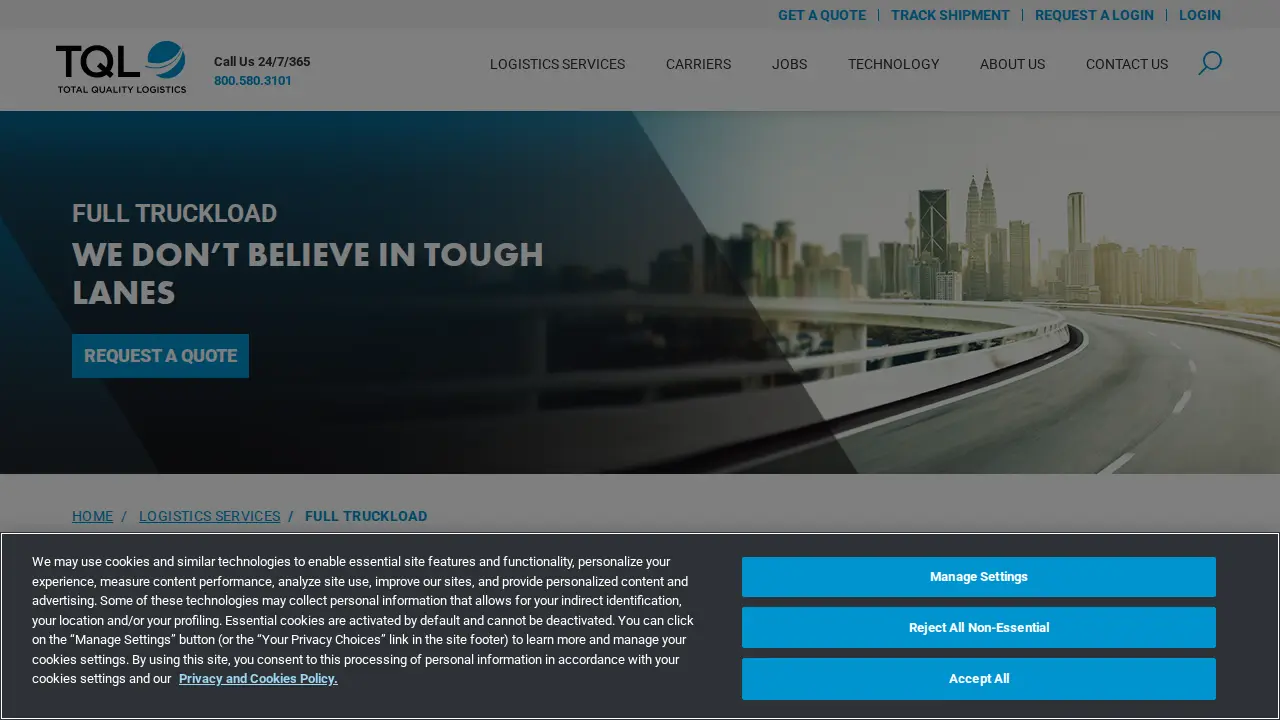 Total Quality Logistics page