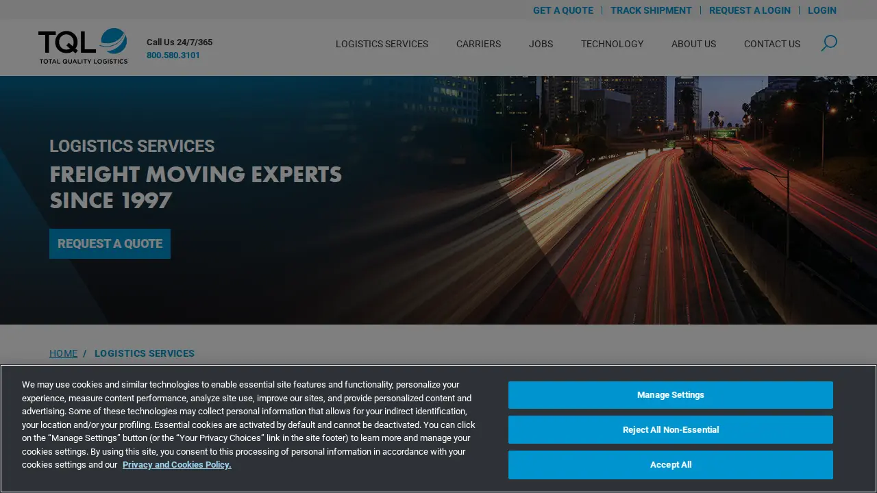 Total Quality Logistics page