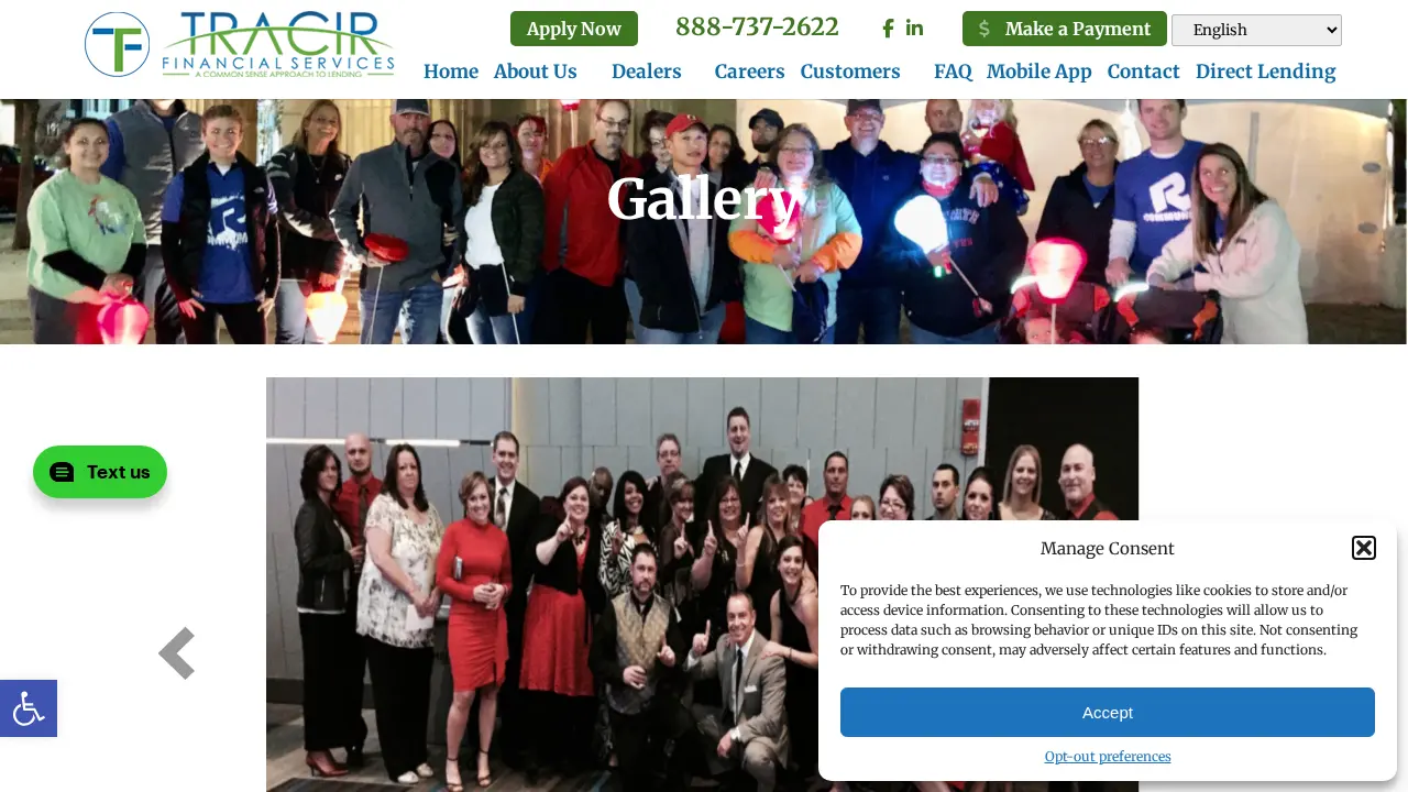 TRACIR Financial Services page