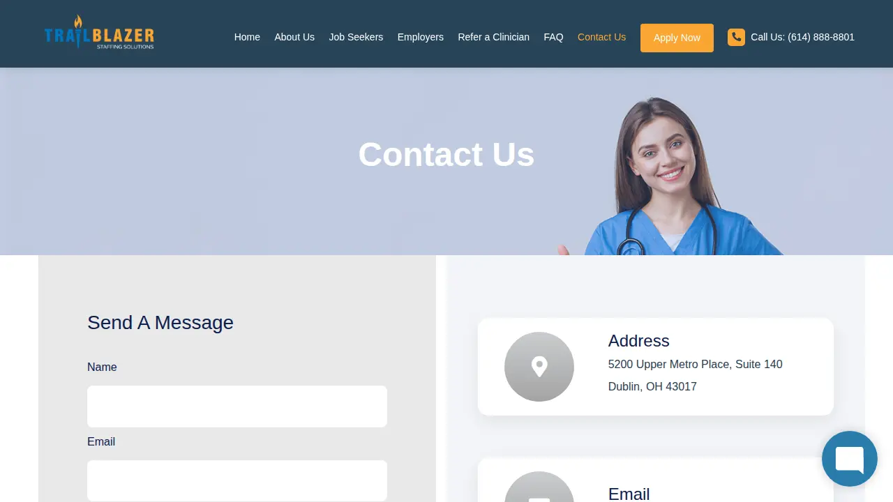 TrailBlazer Staffing Solutions page