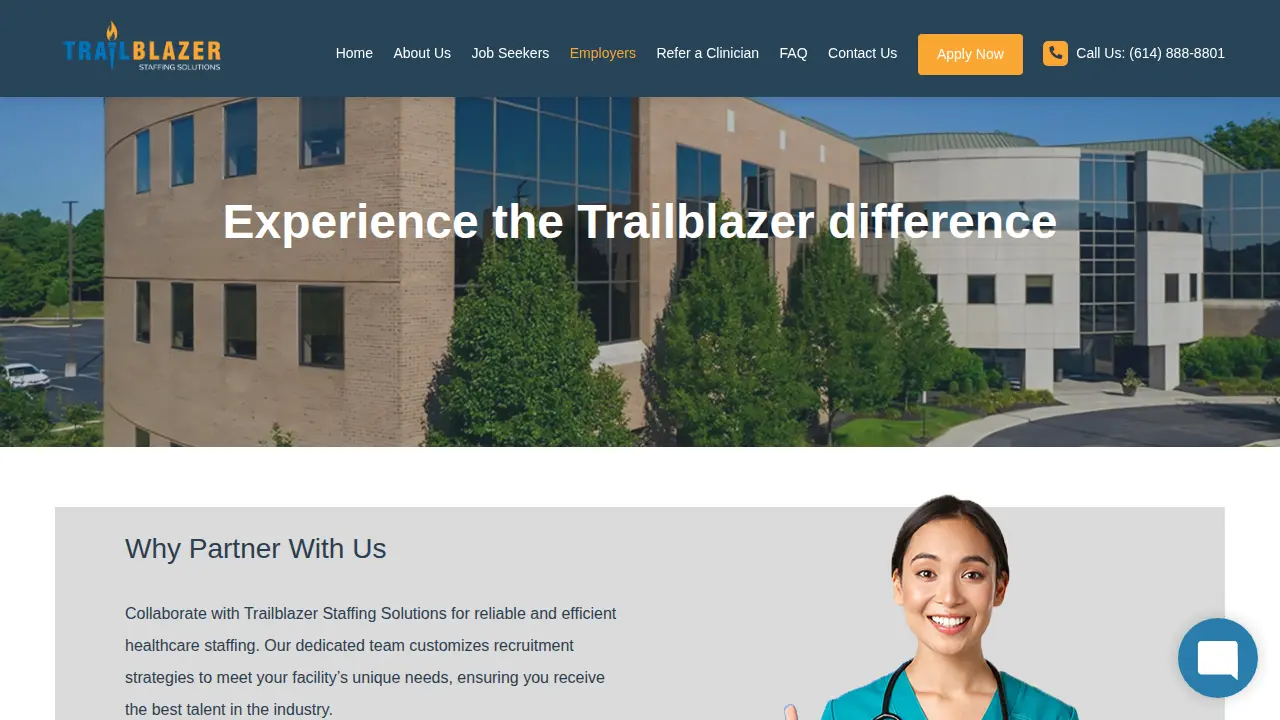 TrailBlazer Staffing Solutions page