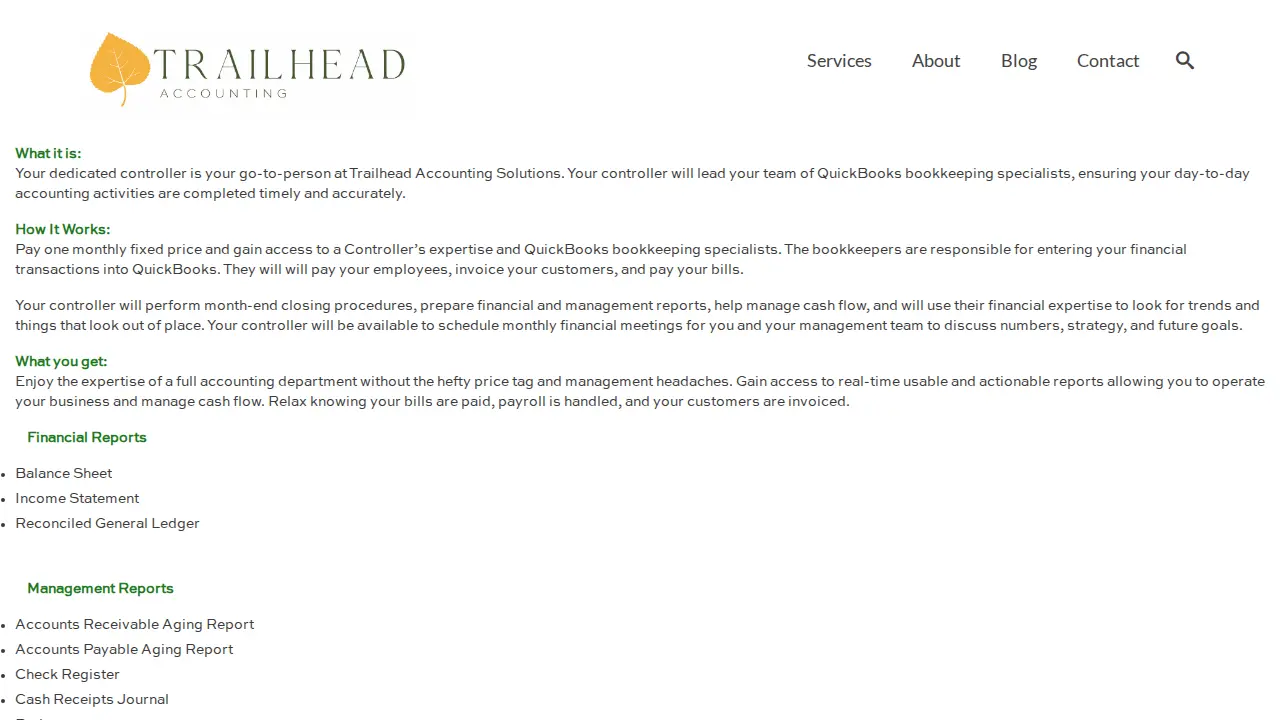 Trailhead Accounting Solutions CPA, LLC page