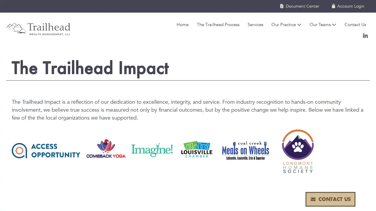 Trailhead Wealth Management page