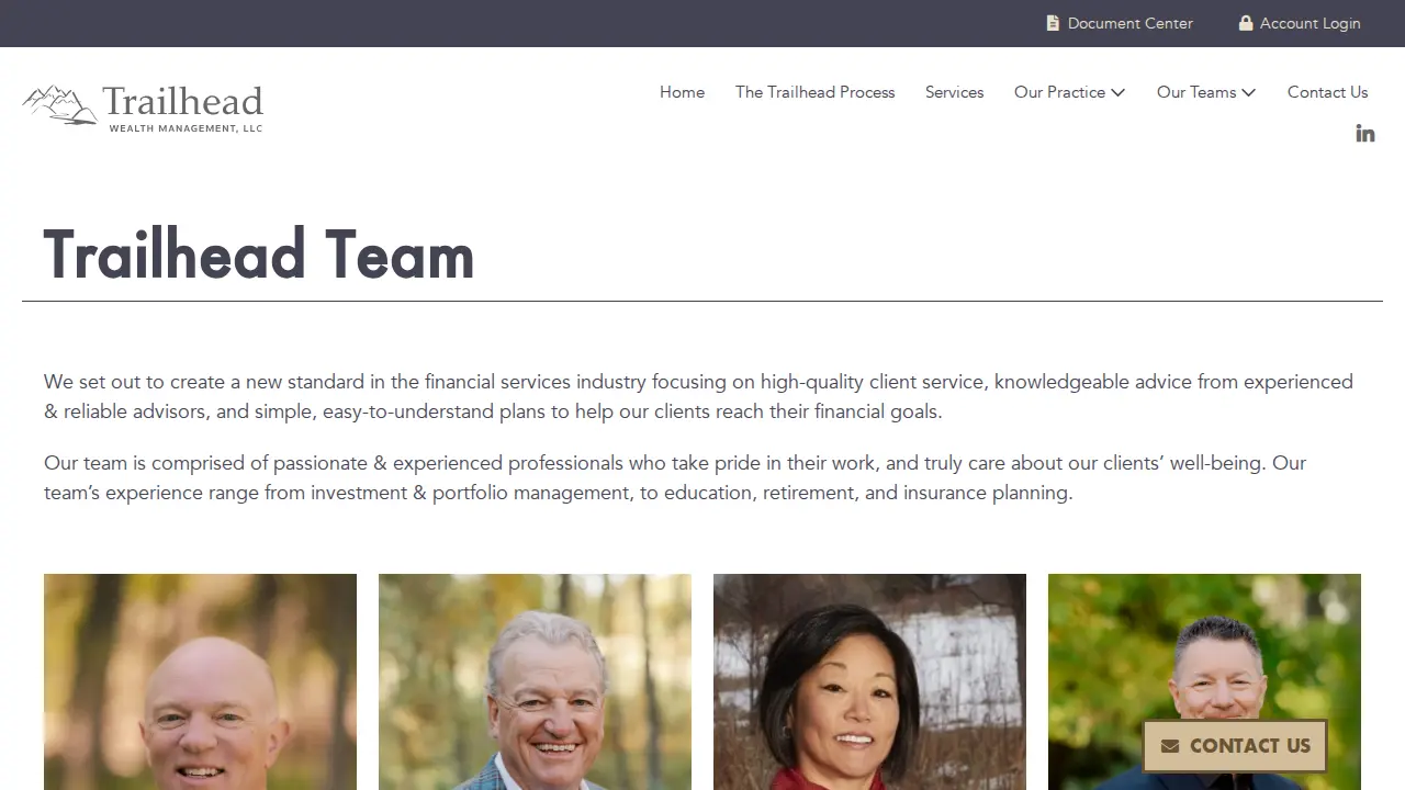 Trailhead Wealth Management page