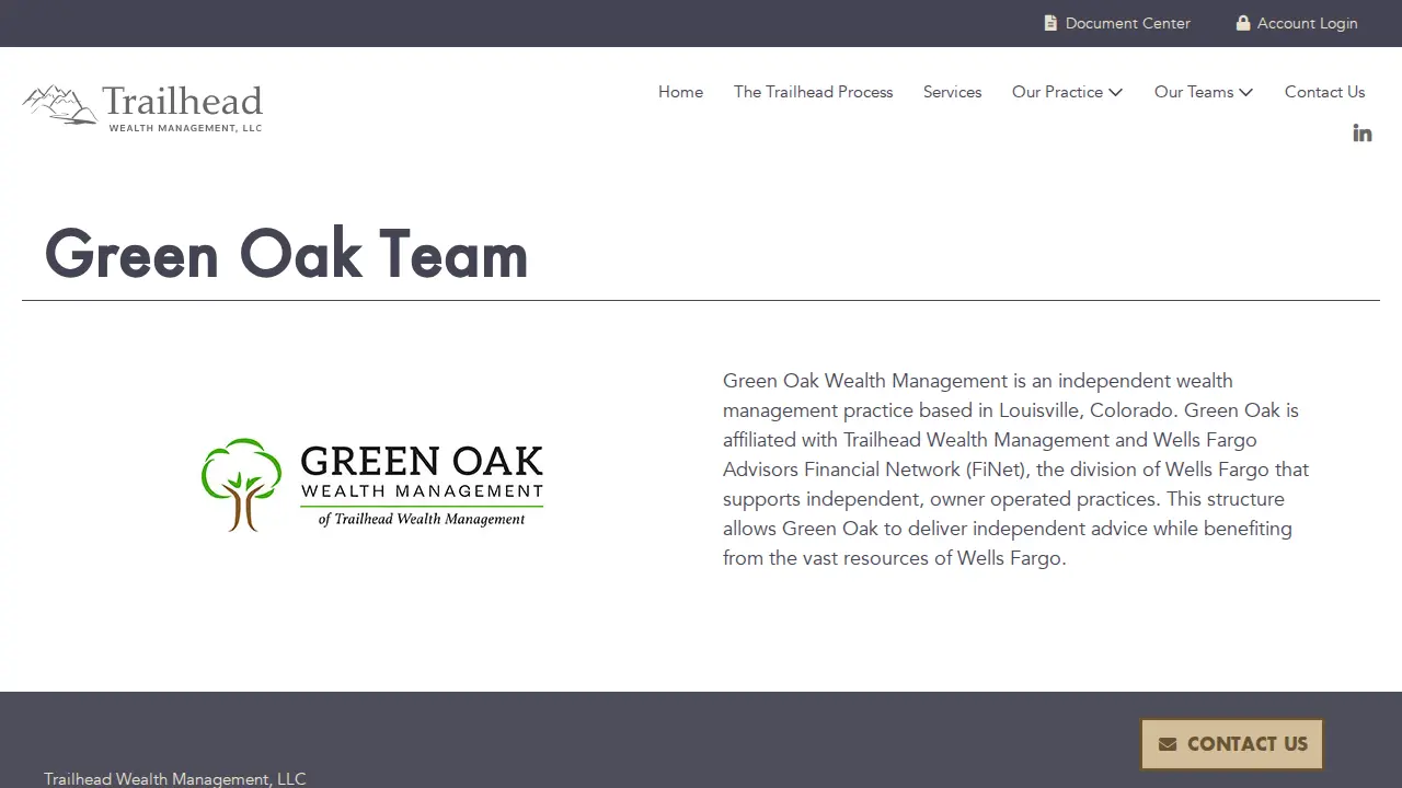 Trailhead Wealth Management page