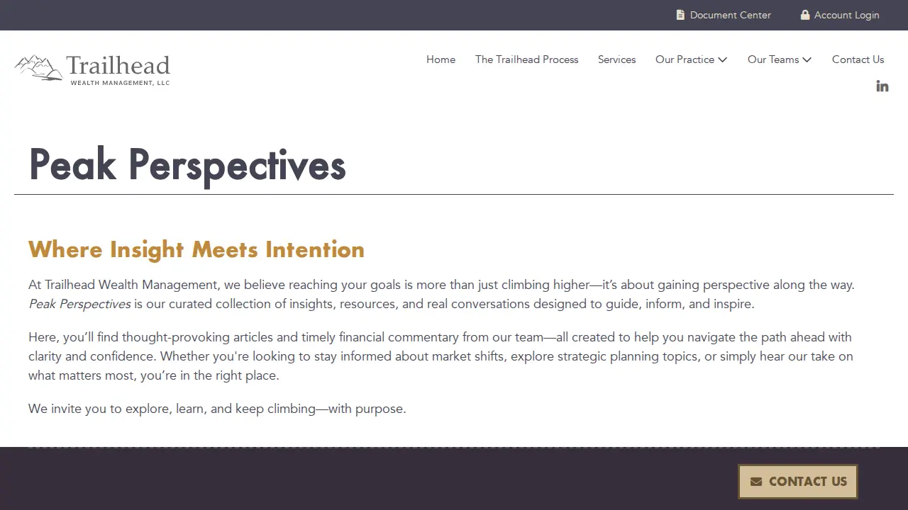 Trailhead Wealth Management page